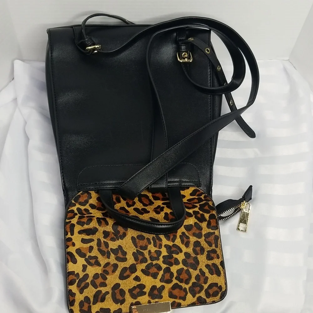 CARVELA BACKPACK WITH LEOPARD PRINT FLAP